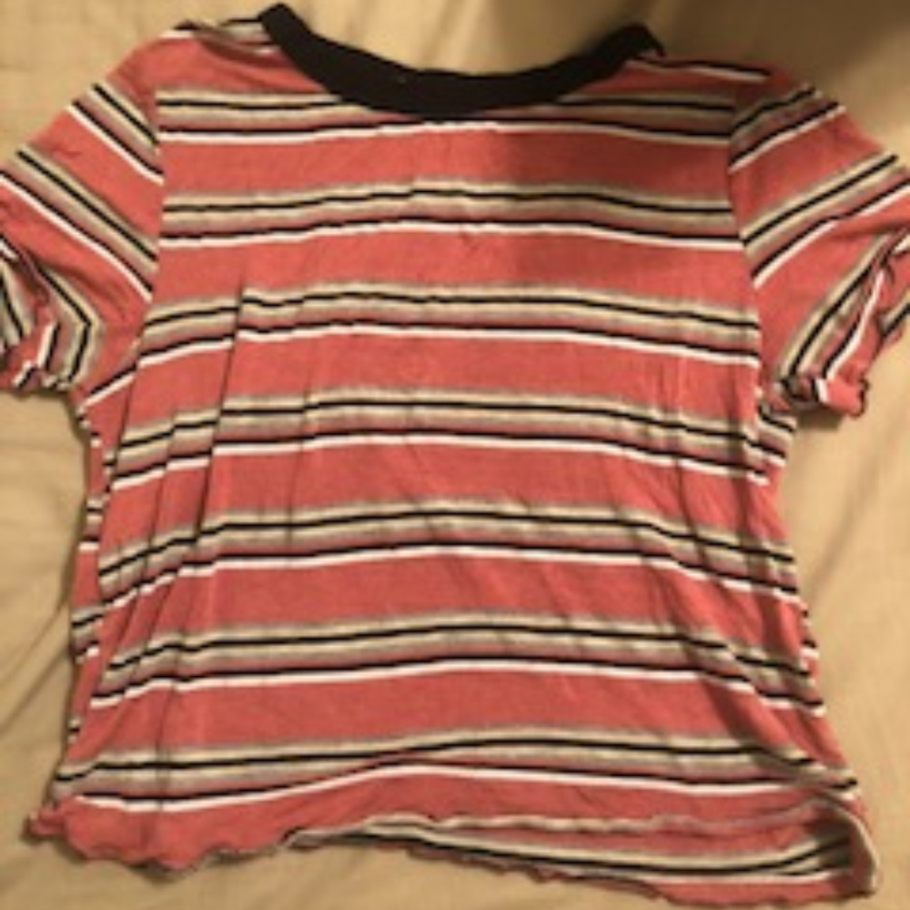 Striped Letuce Trim Shirt